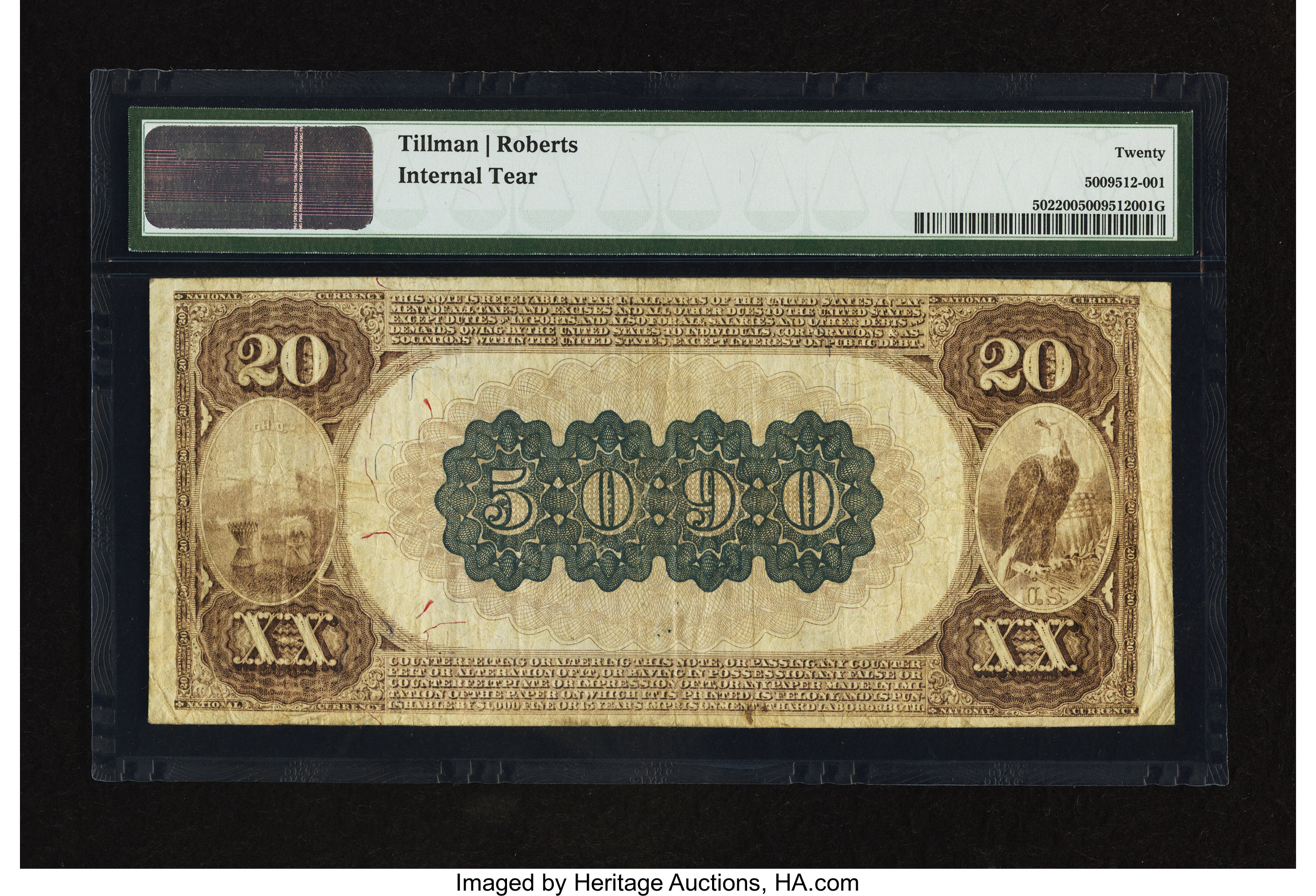 image for: Cleveland, OH - $20 1882 Brown Back Fr. 502 The American Exchange NB Ch. # 5090...