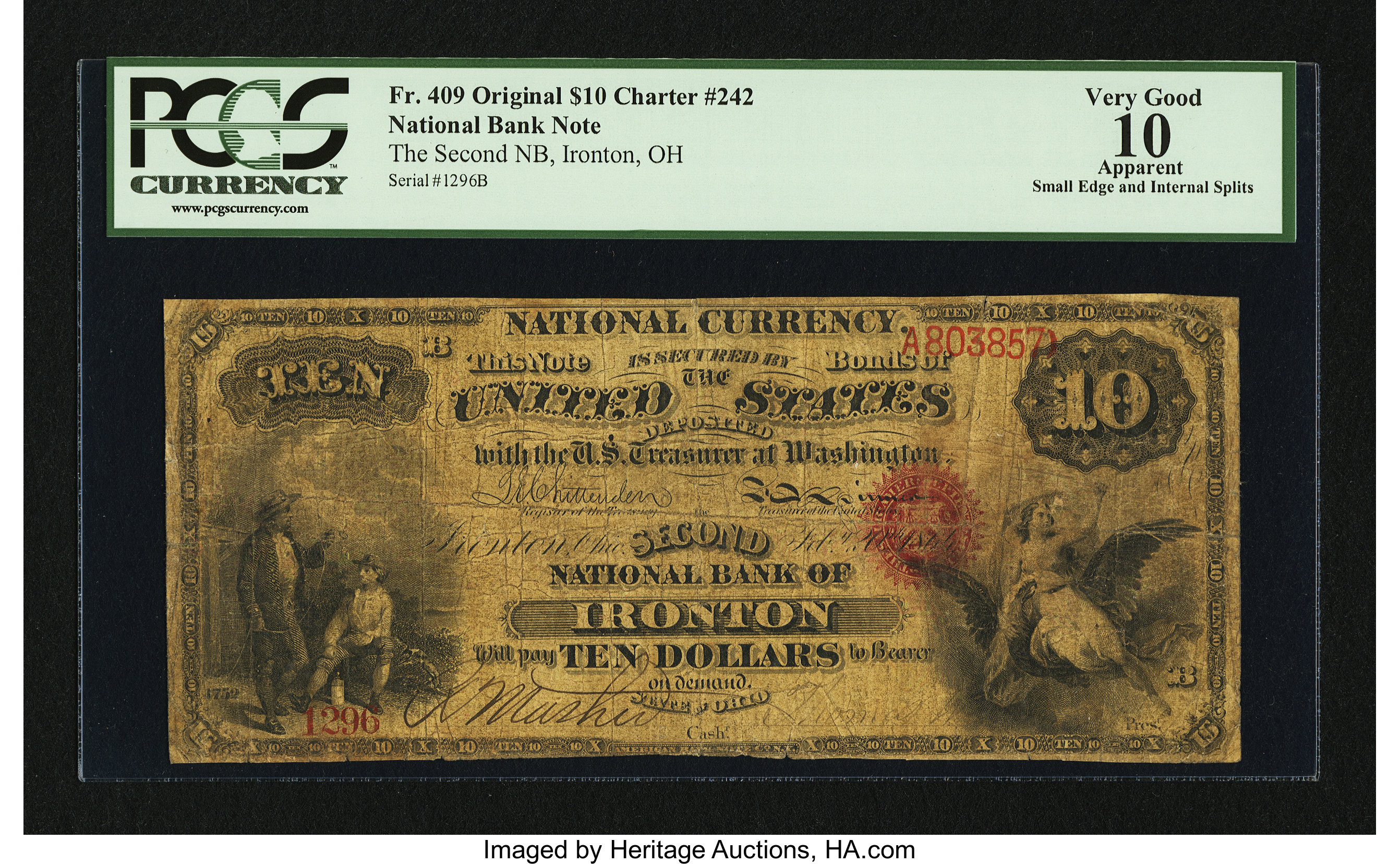image for: Ironton, OH - $10 Original Fr. 409 The Second NB Ch. # 242...
