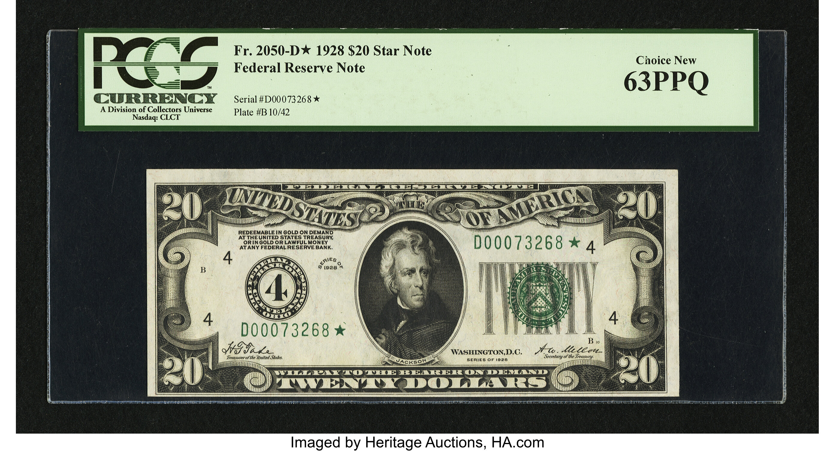 image for: Fr. 2050-D* $20 1928 Federal Reserve Note. PCGS Choice New 63PPQ....