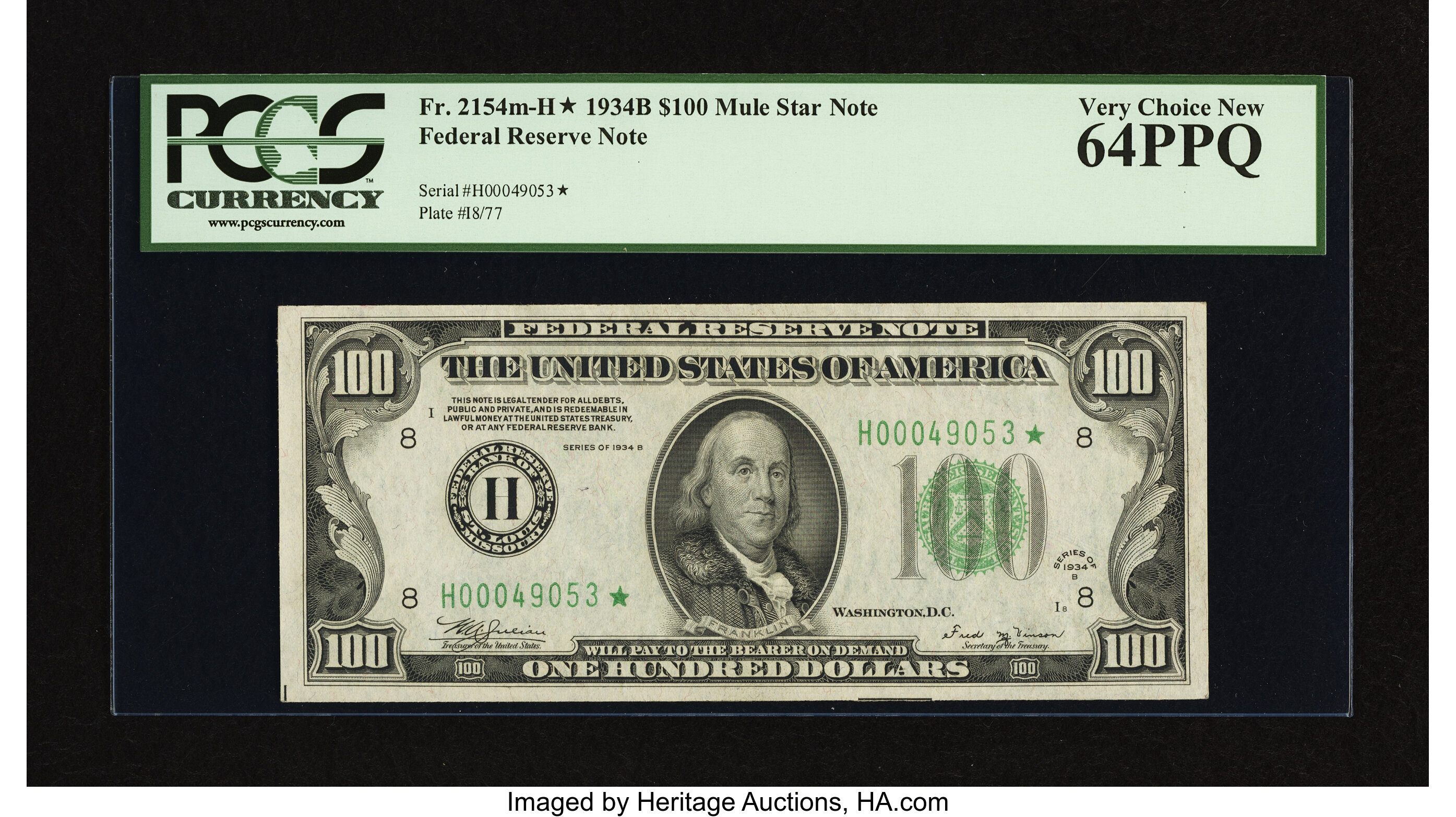 image for: Fr. 2154-H* $100 1934B Federal Reserve Note. PCGS Very Choice New 64PPQ....
