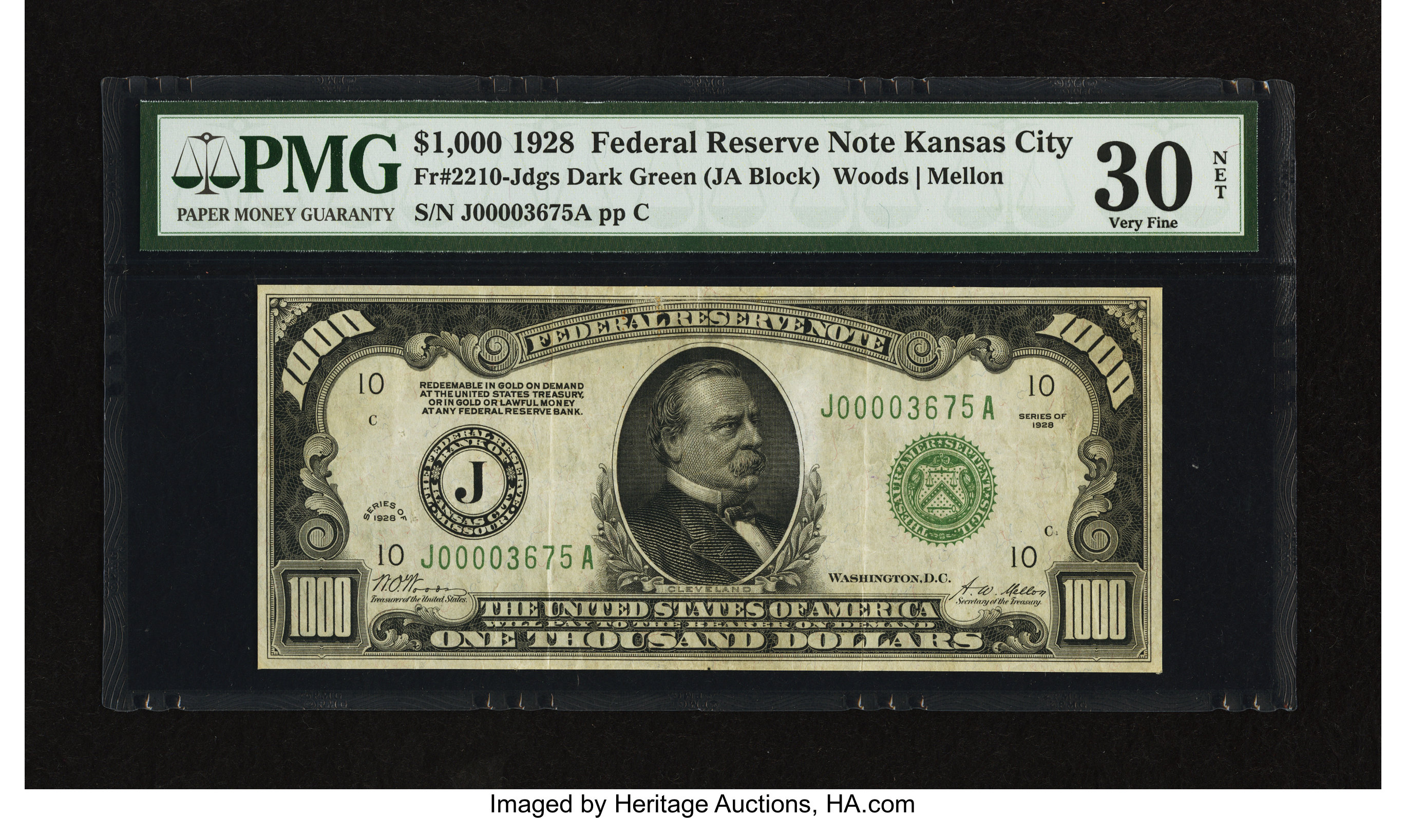 image for: Fr. 2210-J $1000 1928 Federal Reserve Note. PMG Very Fine 30 Net....