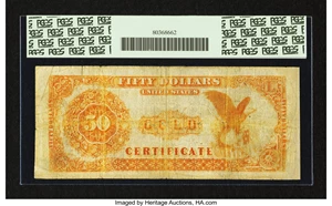 image for: Fr. 1194 $50 1882 Gold Certificate PCGS Apparent Fine 15....