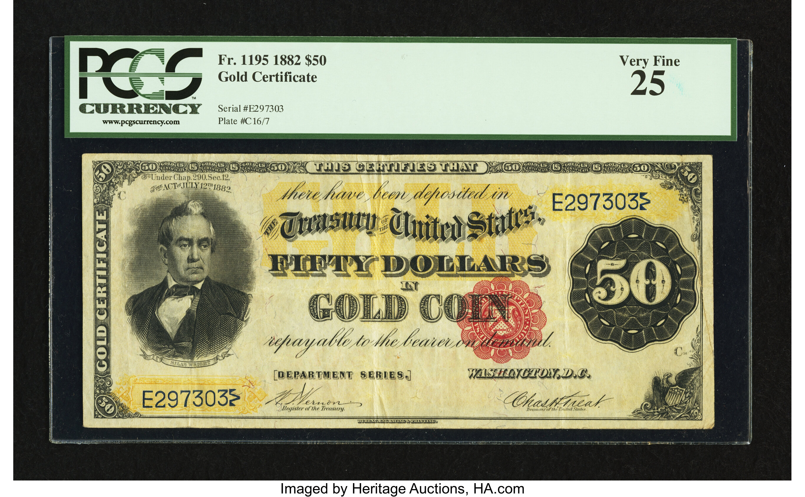 image for: Fr. 1195 $50 1882 Gold Certificate PCGS Very Fine 25....