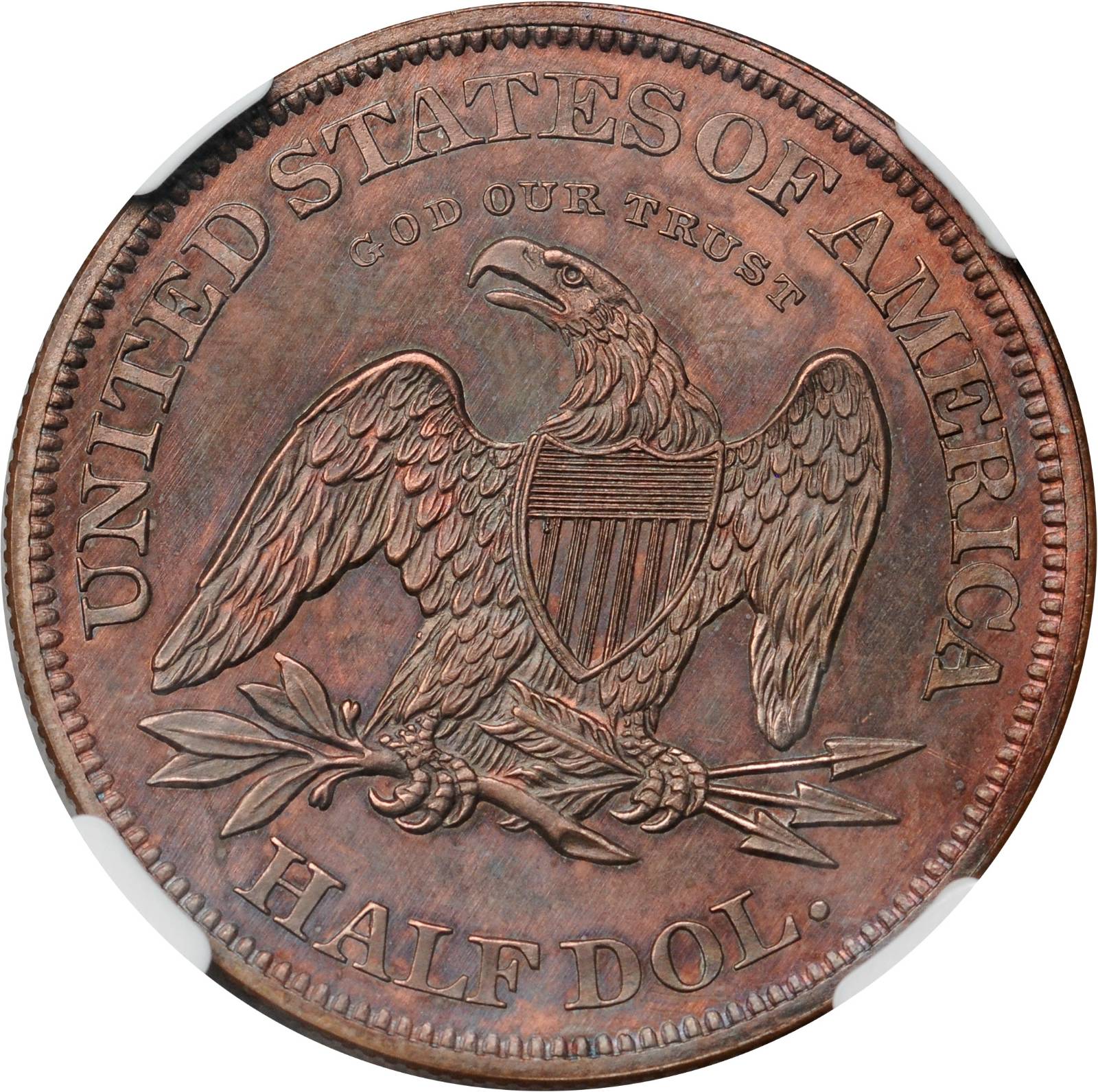 image for: 1861 Pattern Seated Liberty Half Dollar. Judd-280, Pollock-331. Rarity-7-. Proof-67 BN (NGC).