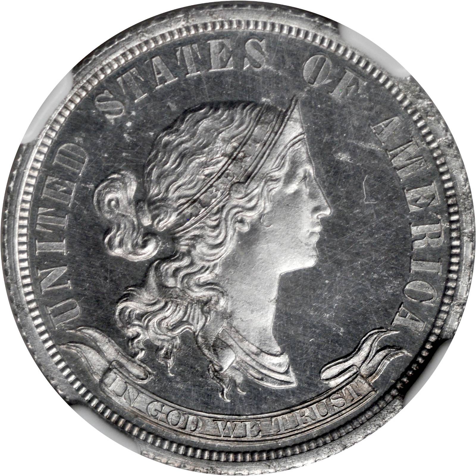 image for: 1869 Pattern Quarter. Judd-731, Pollock-812. Rarity-7+. Proof-63 Cameo (NGC). CAC.