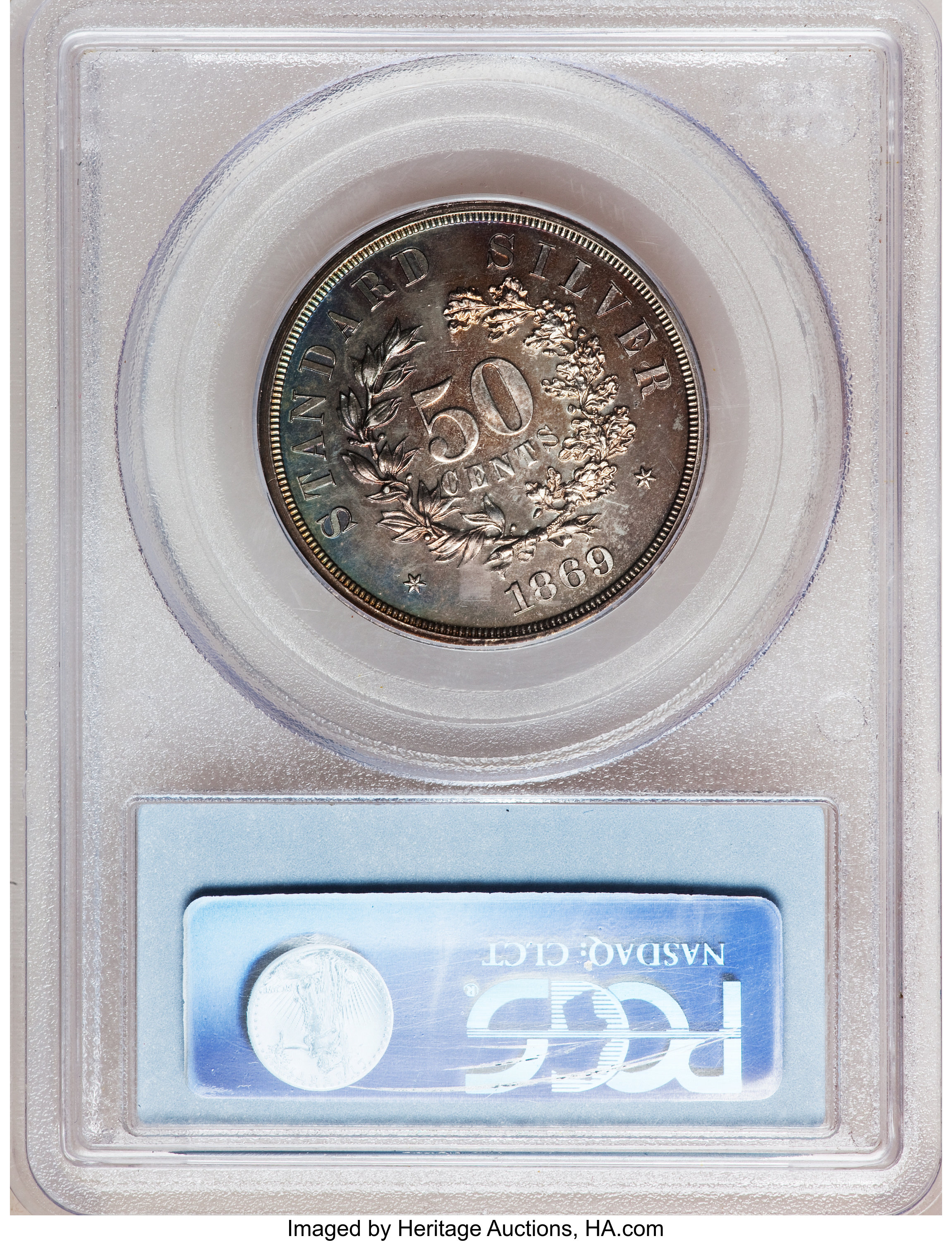 image for: 1869 50C Standard Silver Half Dollar, Judd-743, Pollock-824, High R.6, PR63 PCGS....
