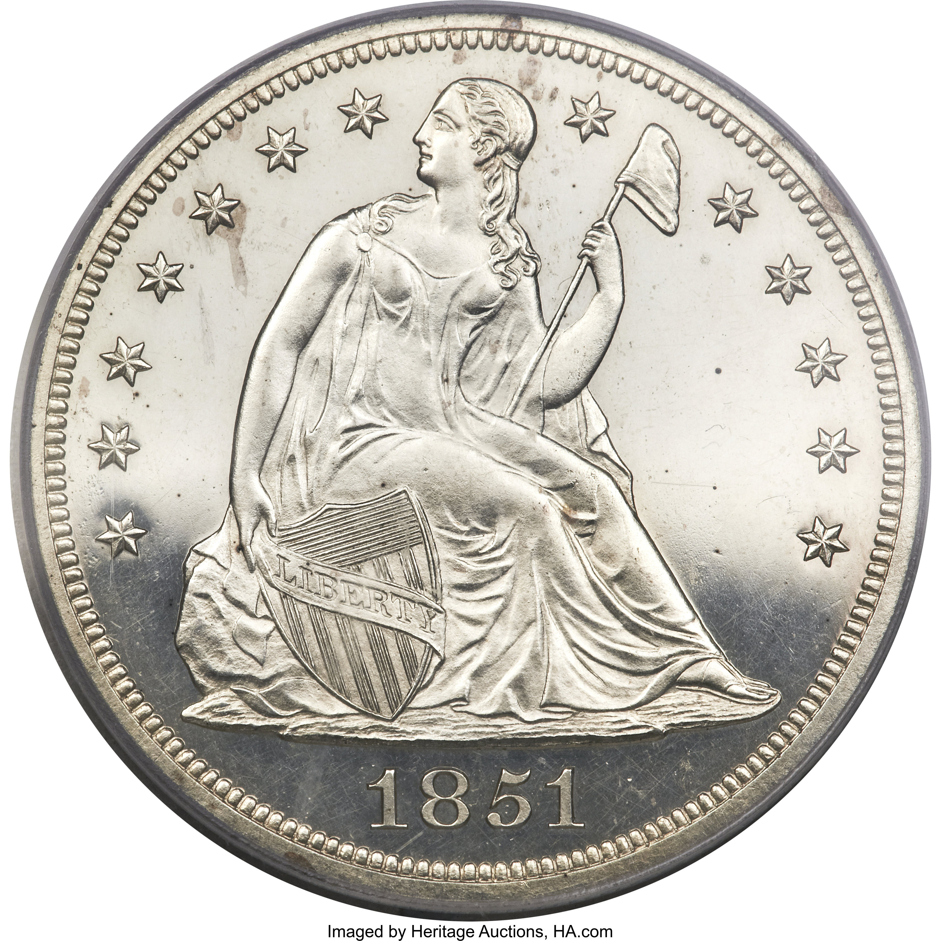 image for: 1851 $1 Restrike PR63 Cameo PCGS....