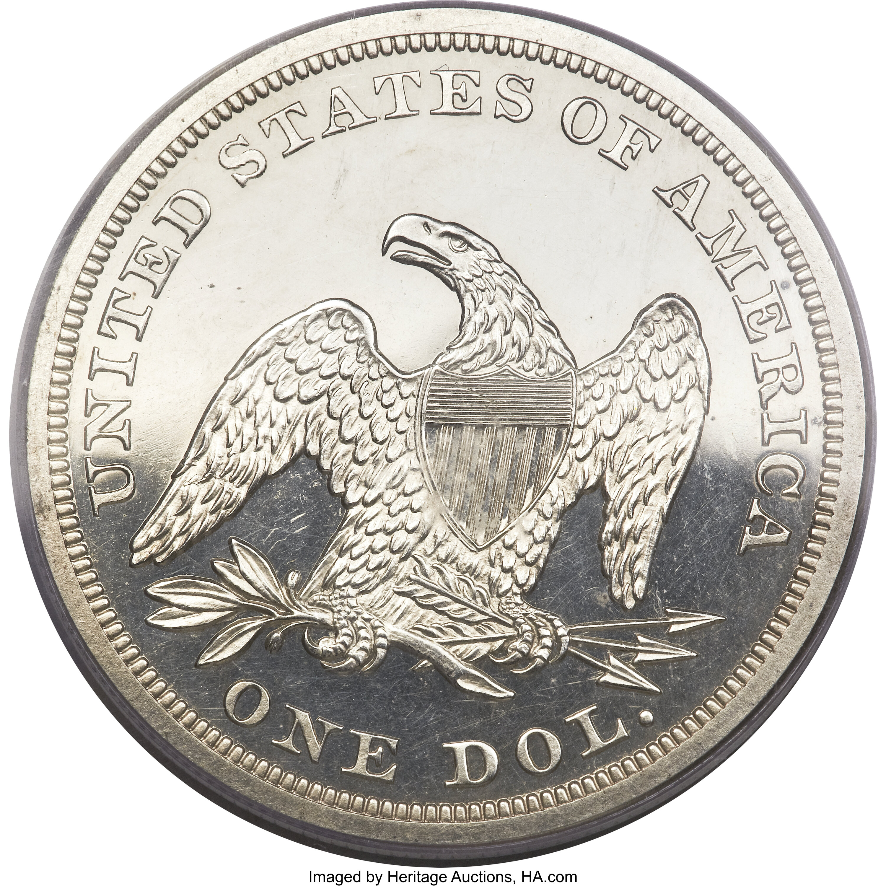 image for: 1851 $1 Restrike PR63 Cameo PCGS....