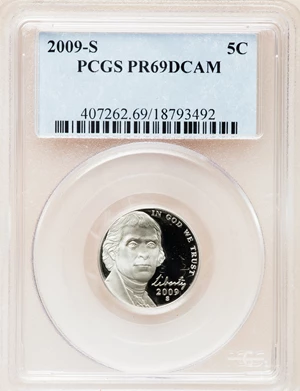 image for: 2009-S 5C PR69 Deep Cameo PCGS. PCGS Population (2305/148). NGC Census: (0/0). Numismedia Wsl. Price for problem free NGC/...