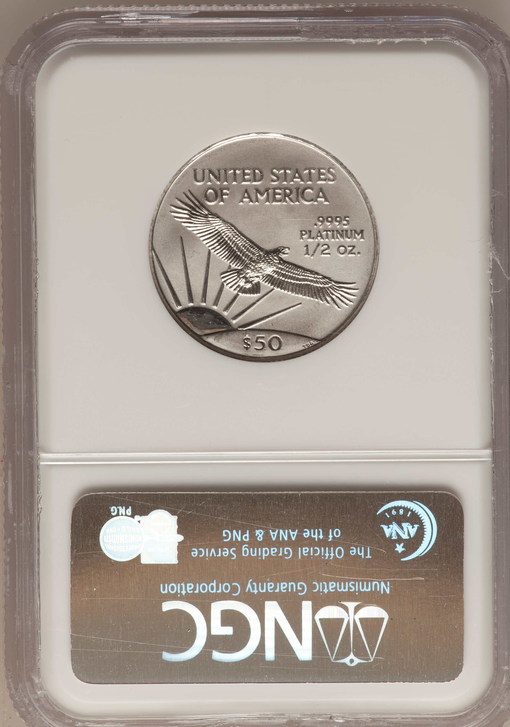 image for: 2000 P$50 Half-Ounce Platinum Eagle MS69 NGC. NGC Census: (1038/13). PCGS Population (950/0). Mintage: 18,892. Numismedia W...