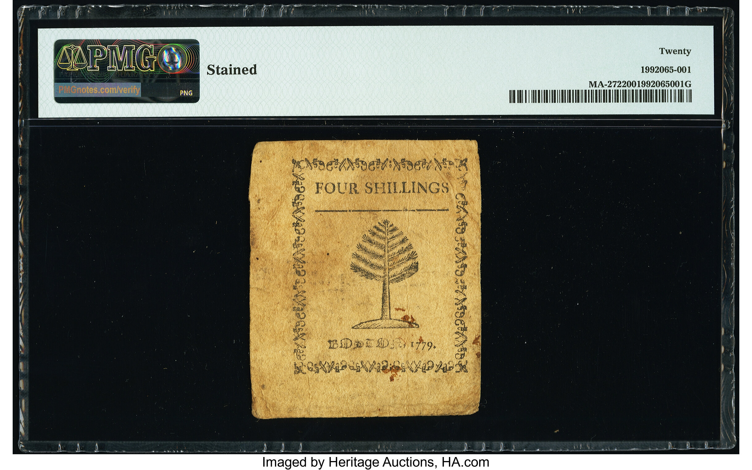 image for: Massachusetts 1779 4s PMG Very Fine 20....