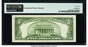 image for: Fr. 1960-E $5 1934D Federal Reserve Note. PMG Gem Uncirculated 66 EPQ....