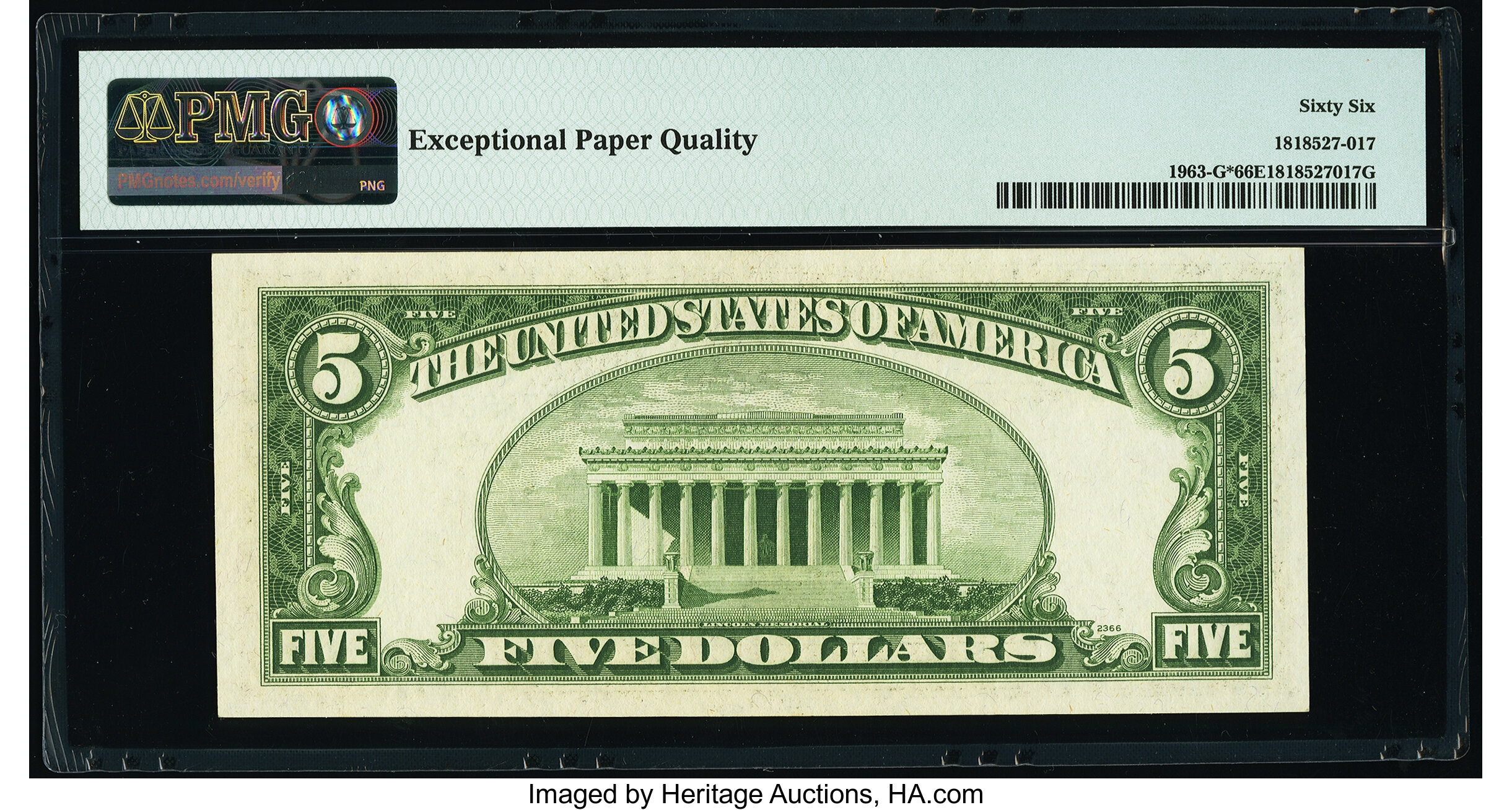 image for: Fr. 1963-G* $5 1950B Federal Reserve Note. PMG Gem Uncirculated 66 EPQ....