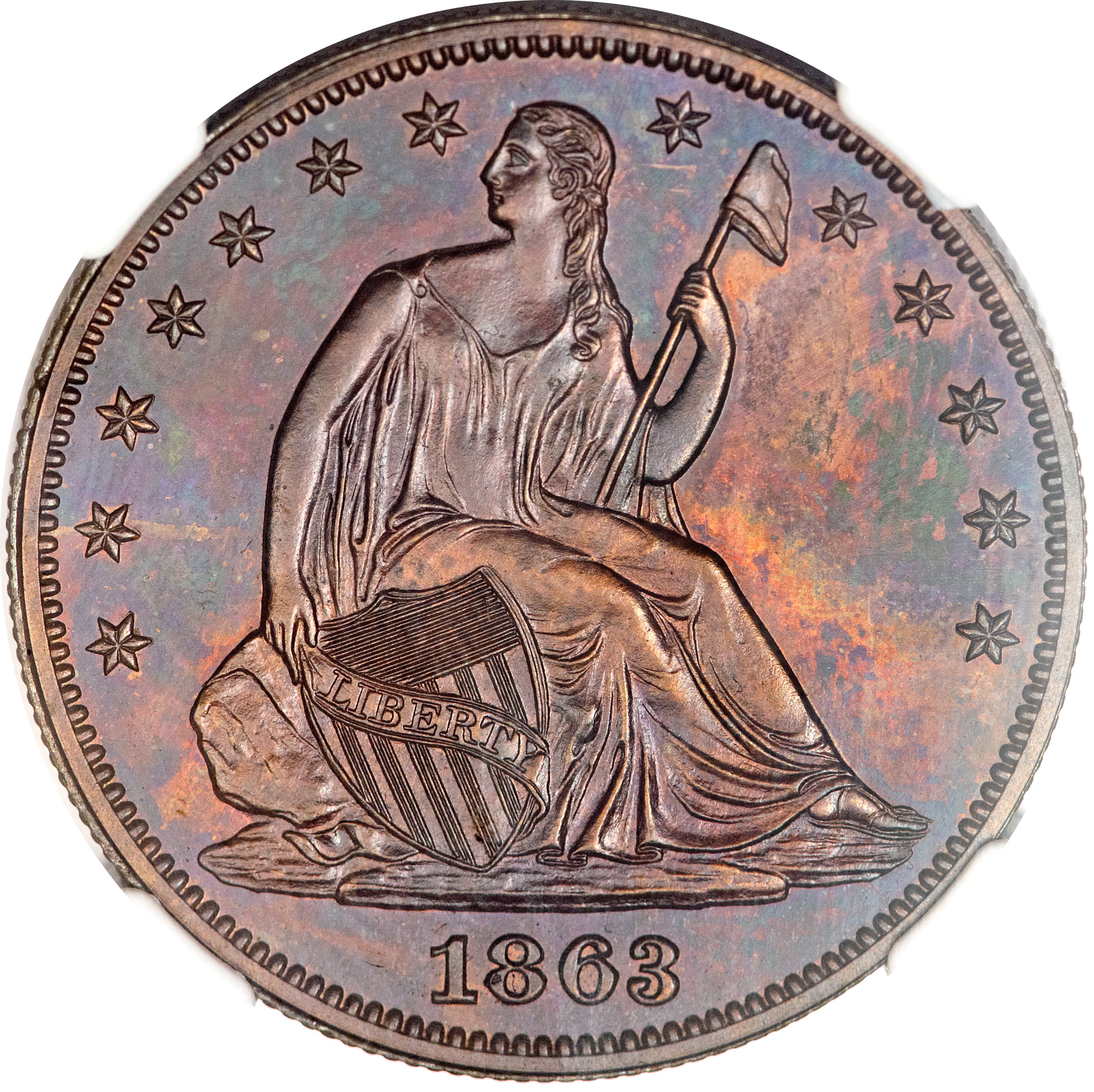 image for: 1863 50C Half Dollar, Judd-341, Pollock-413, R.5, PR64 Brown NGC....