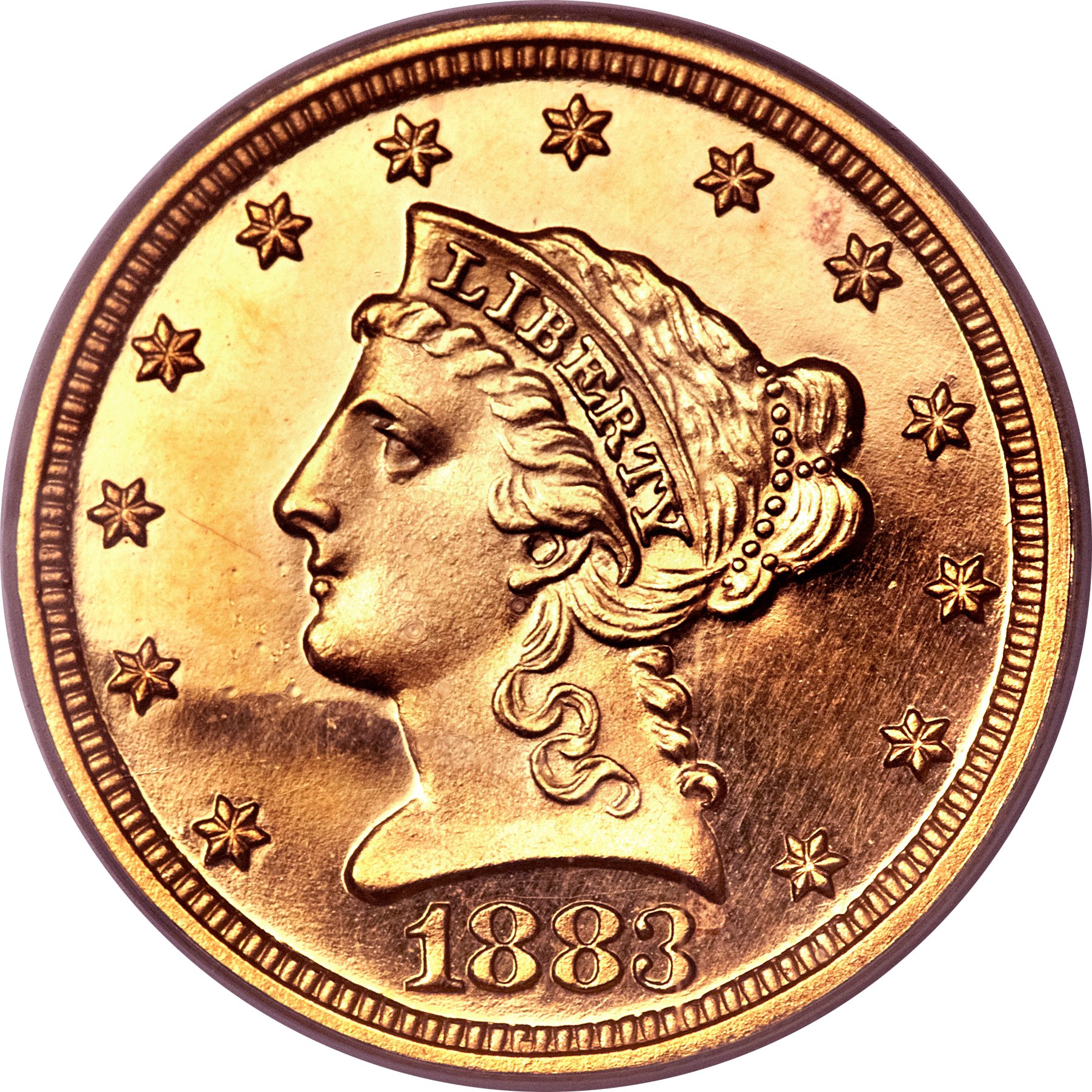 image for: 1883 $2 1/2 PR64 Cameo PCGS. CAC....