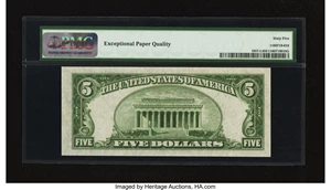 image for: Fr. 1957-L $5 1934A Federal Reserve Note. PMG Gem Uncirculated 65 EPQ....