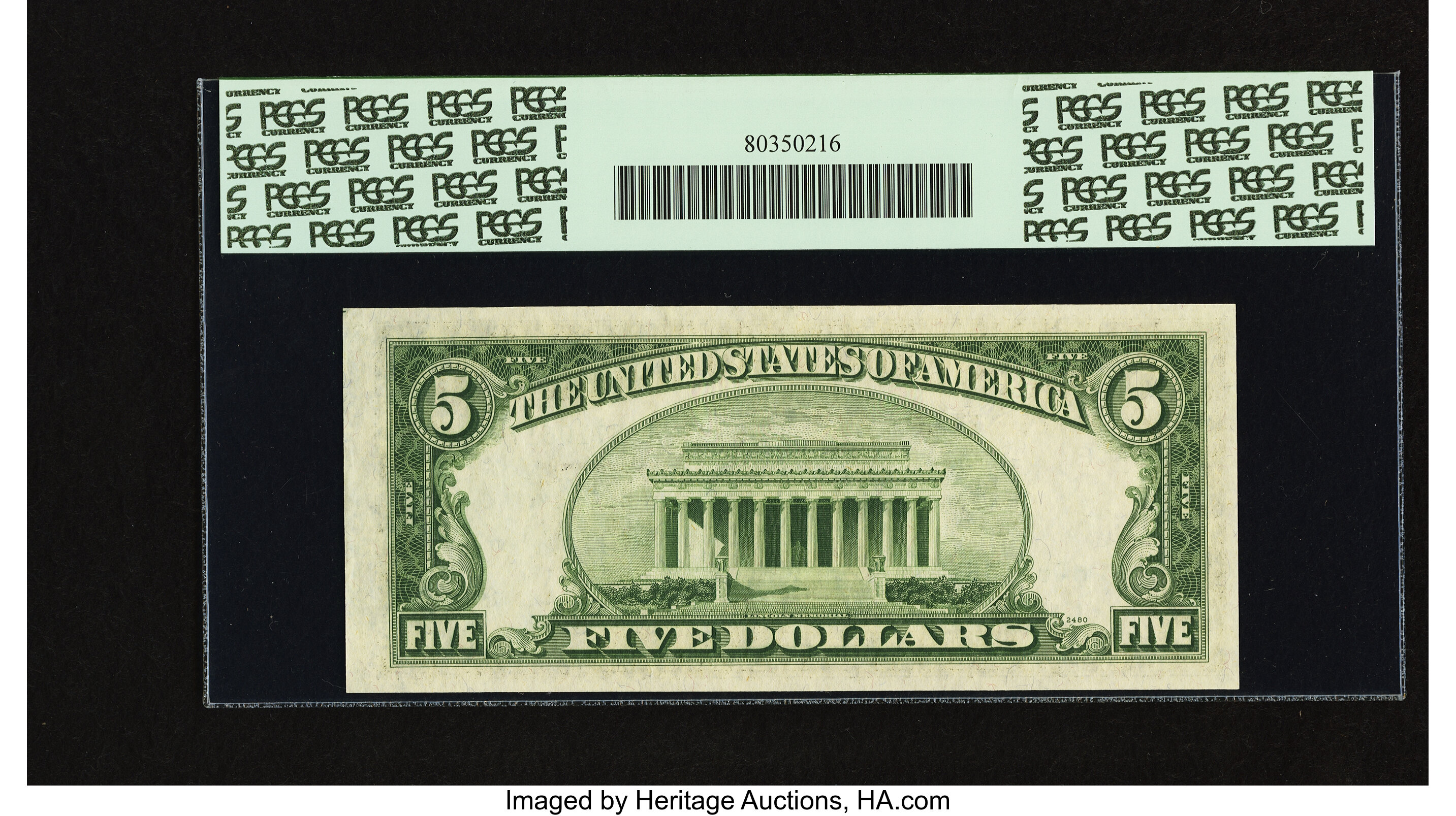 image for: Fr. 1964-H* $5 1950C Federal Reserve Note. PCGS Very Choice New 64PPQ....