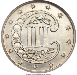image for: 1867 3CS MS67 NGC....