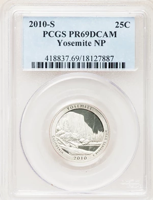 image for: 2010-S 25C Yosemite PR69 Deep Cameo PCGS. PCGS Population (764/201). NGC Census: (0/0). (#418837)...