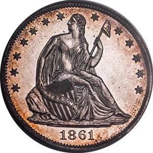 image for: 50C 1861 PCGS PR64 CAM CAC