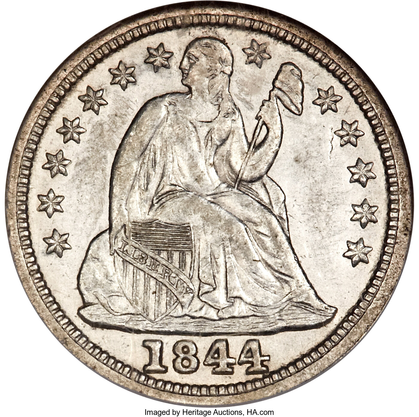 1844 10c AU53 thumbnail 14