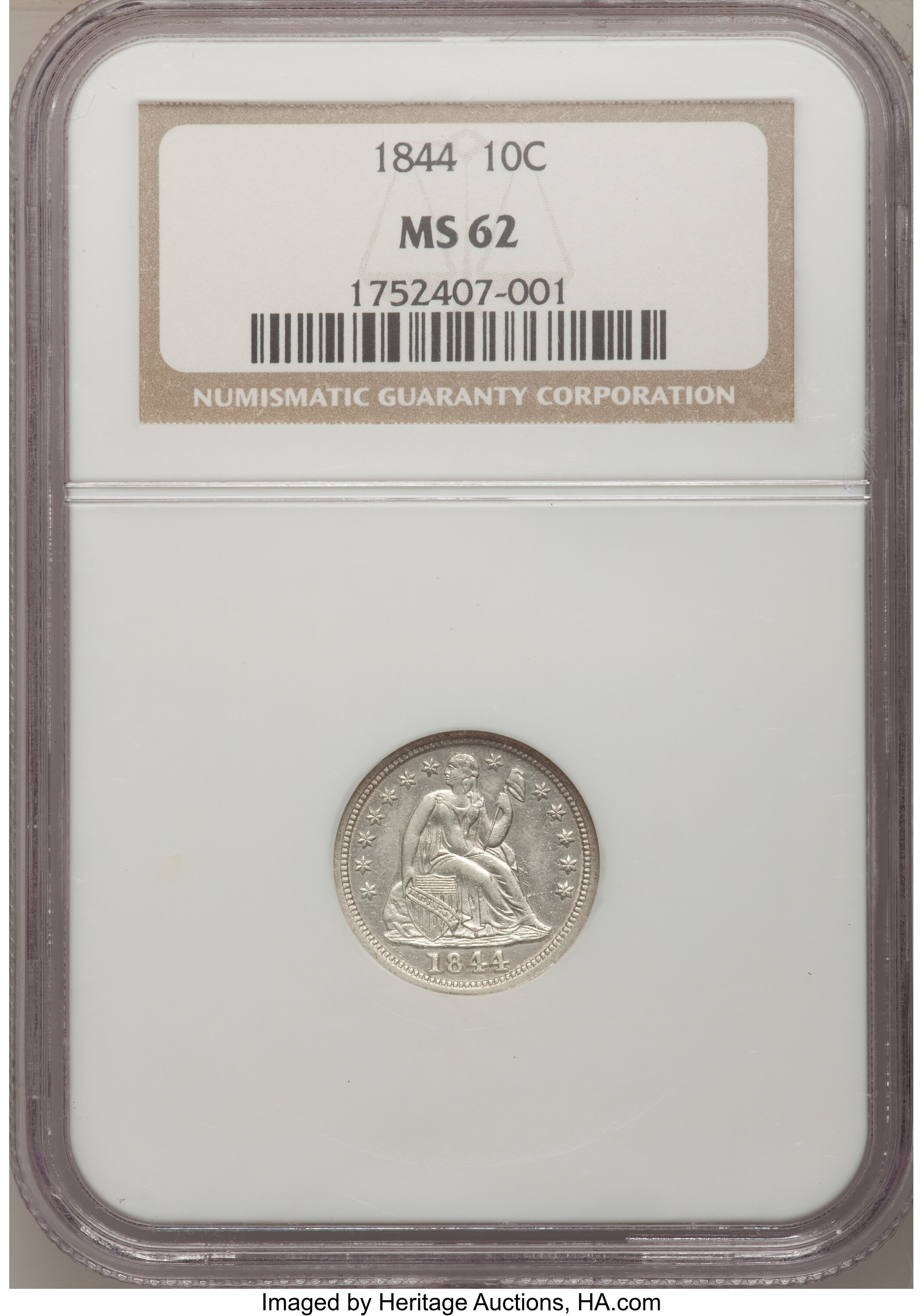 1844 10c AU53 thumbnail 17
