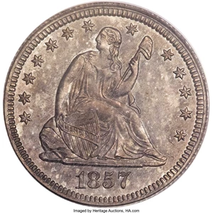 image for: 1857 25C PR64 PCGS....