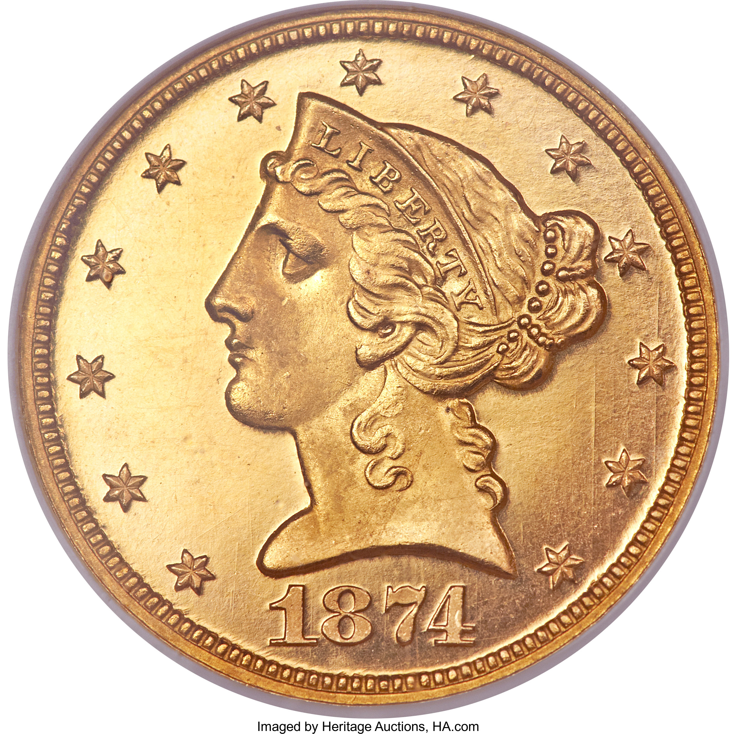 image for: 1874 $5 PR65  ★  Cameo NGC....