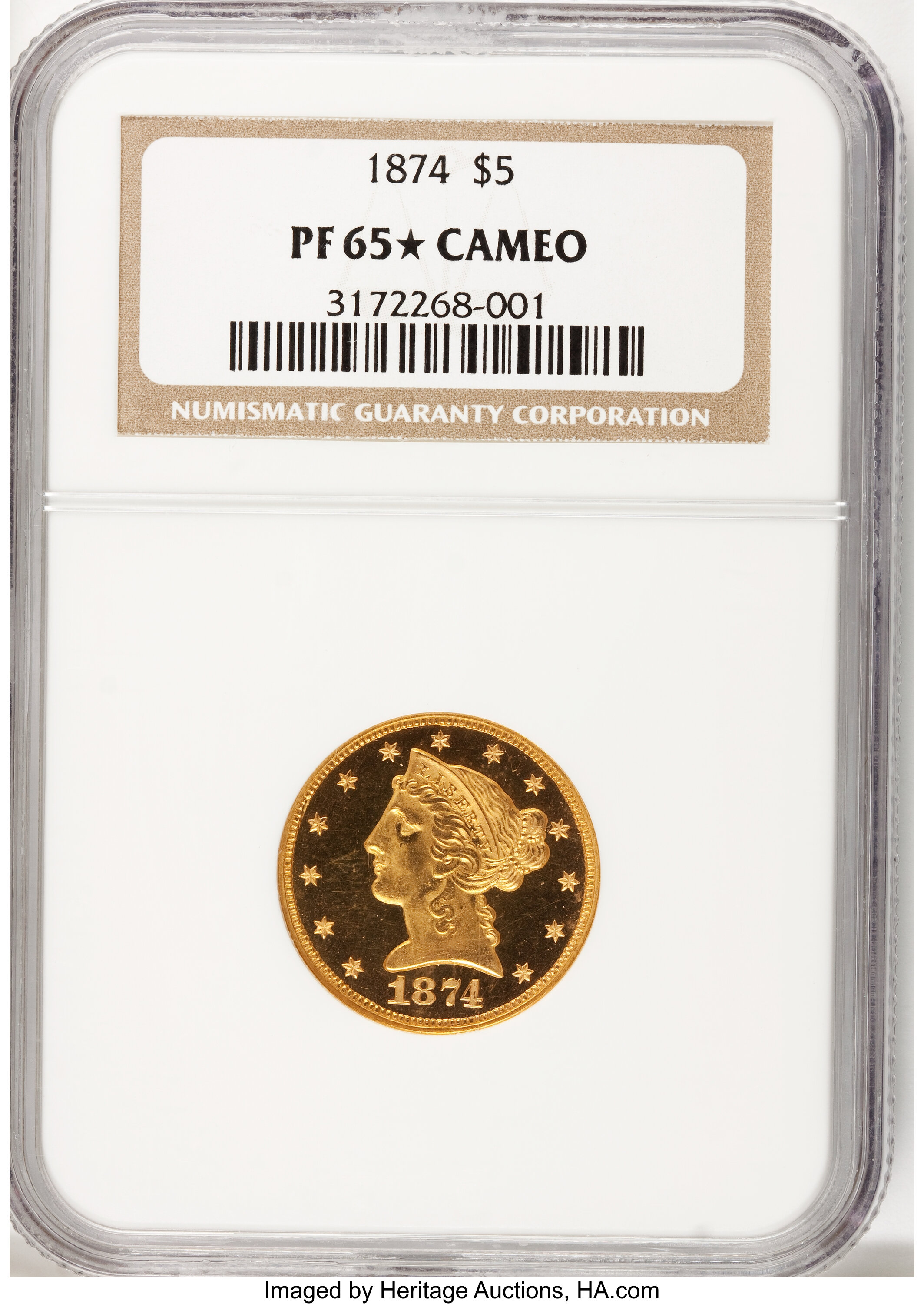 image for: 1874 $5 PR65  ★  Cameo NGC....