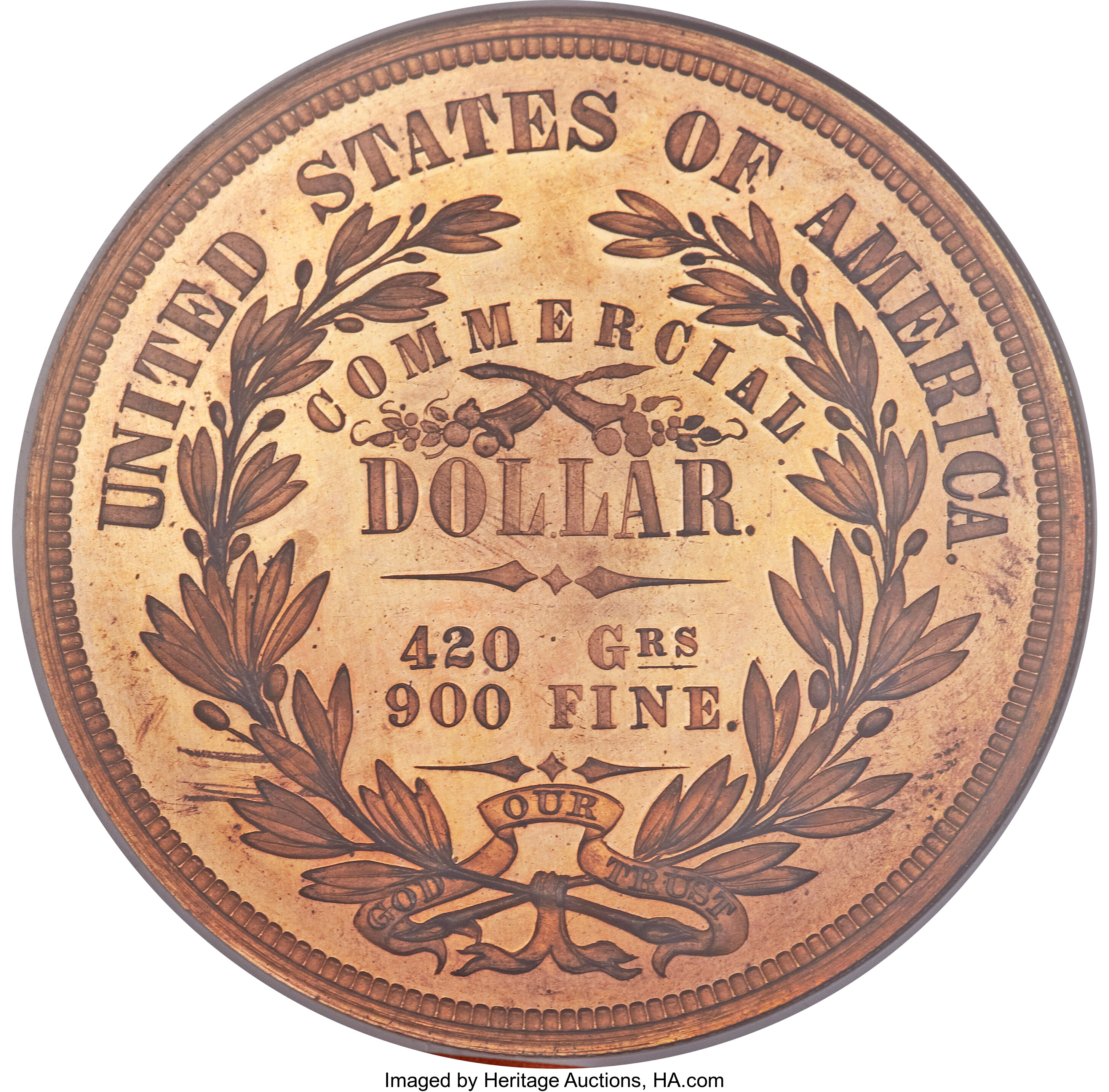 image for: 1871 T$1 Commercial Dollar, Judd-1156, Pollock-1300, R.7-8, PR66 Red NGC....