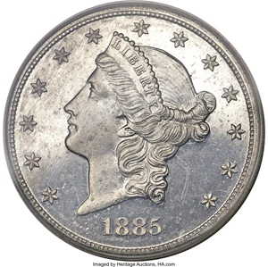 image for: 1885 $20 Twenty Dollar, Judd-1756, Pollock-1969, R.8, PR64 PCGS. CAC....