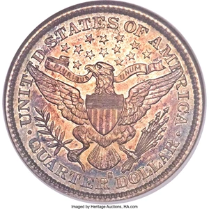 image for: 1896-S 25C MS66 NGC....
