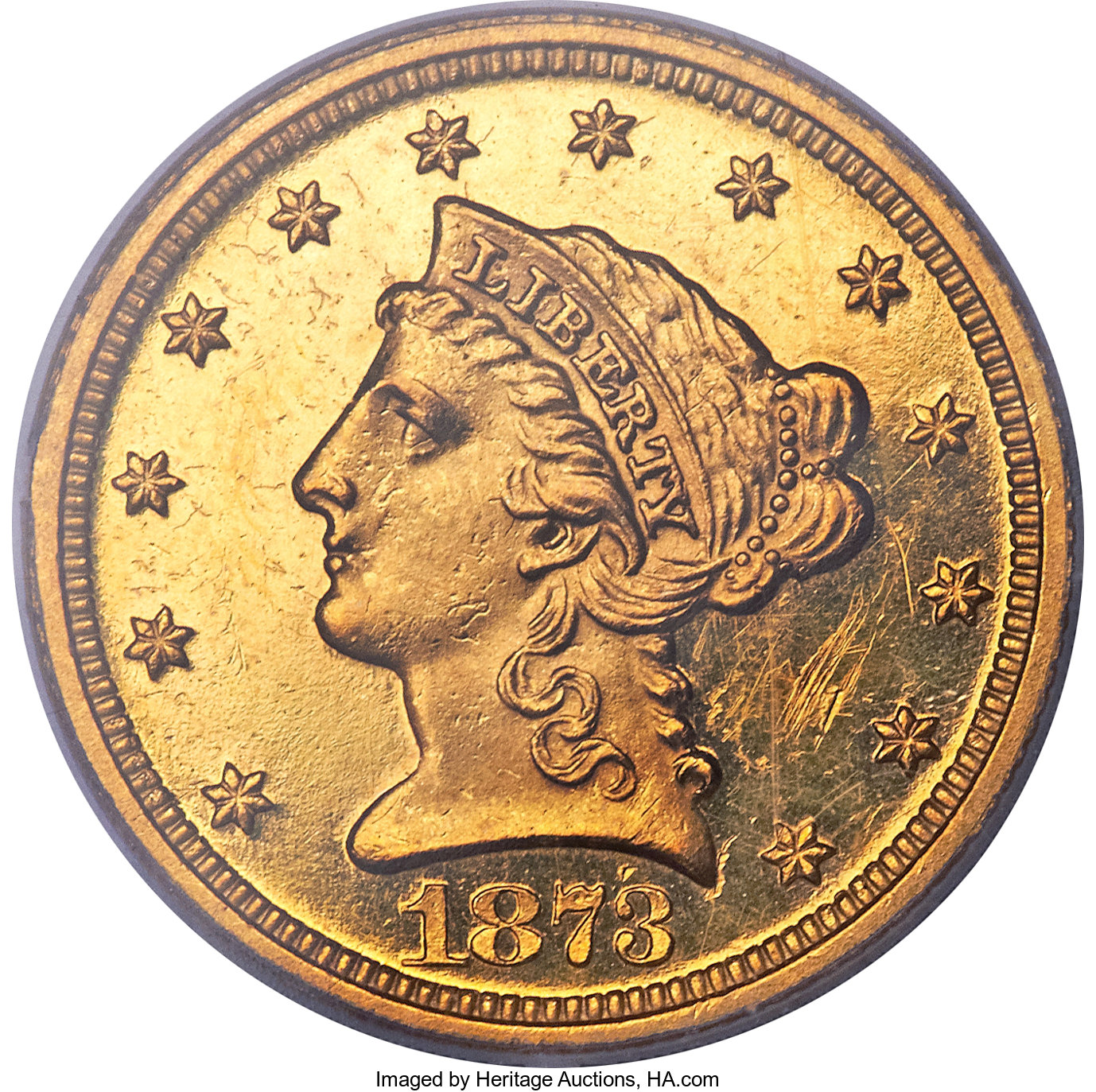 image for: 1873 $2 1/2 Closed 3 PR61 PCGS....