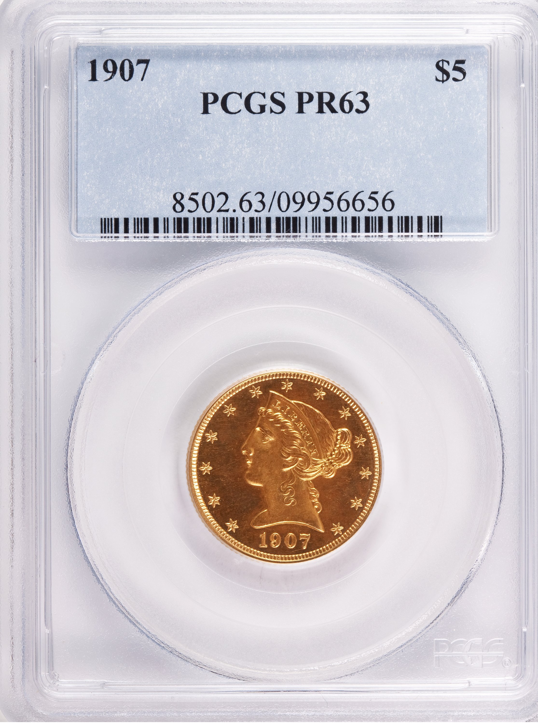 image for: 1907 $5 PR63 PCGS....