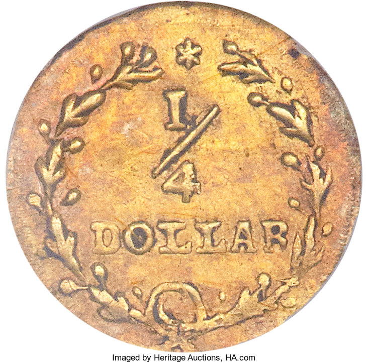 image for: (1853) 25C Liberty Round 25 Cents, BG-204B, R.8, AU58 NGC....