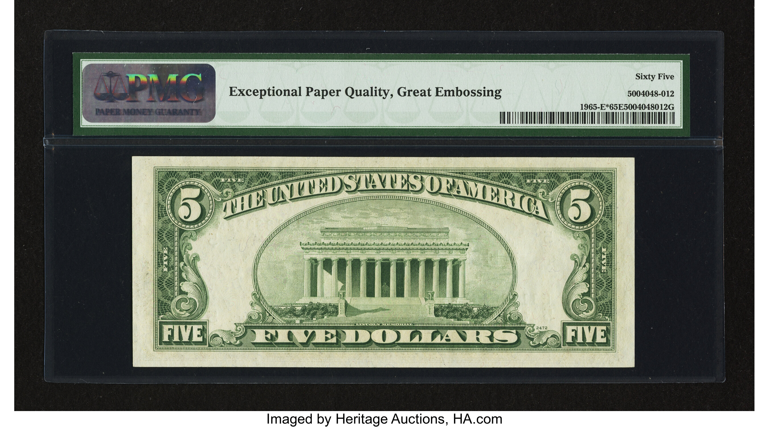 image for: Fr. 1965-E* $5 1950D Federal Reserve Star Note. PMG Gem Uncirculated 65 EPQ....