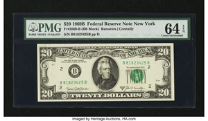 image for: Fr. 2069-B $20 1969B Federal Reserve Note. PMG Choice Uncirculated 64 EPQ....