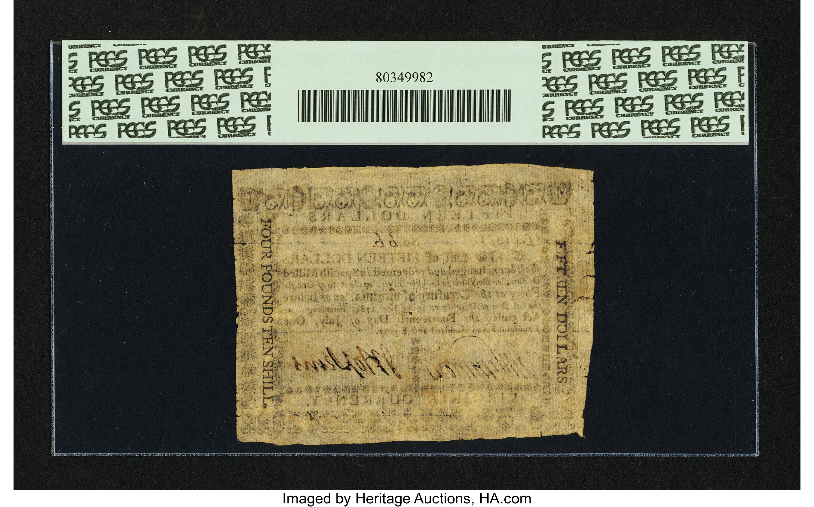 image for: Virginia July 14, 1780 $15 PCGS Apparent Very Fine 25....