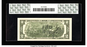 image for: Courtesy Autographed Fr. 1935-B $2 1976 Federal Reserve Note. PCGS Apparent Choice About New 58....