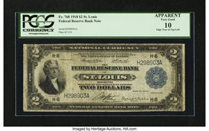 image for: Fr. 768 $2 1918 Federal Reserve Bank Note. PCGS Apparent Very Good 10....