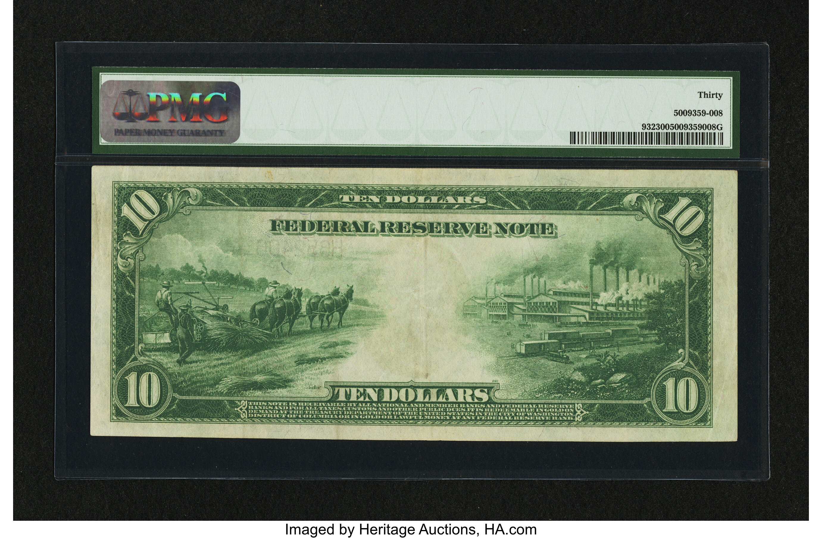 image for: Fr. 932 $10 1914 Federal Reserve Note. PMG Very Fine 30....