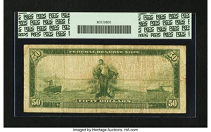 image for: Fr. 1071 $50 1914 Federal Reserve Note. PCGS Fine 12....