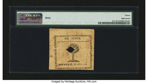 image for: Massachusetts October 16, 1778 6d PMG Choice Fine 15....