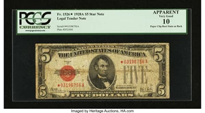 image for: Fr. 1526* $5 1928A Legal Tender Note. PCGS Apparent Very Good 10....