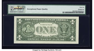 image for: Fr. 1900-B $1 1963 Federal Reserve Note. B-C Block. PMG Gem Uncirculated 66 EPQ....