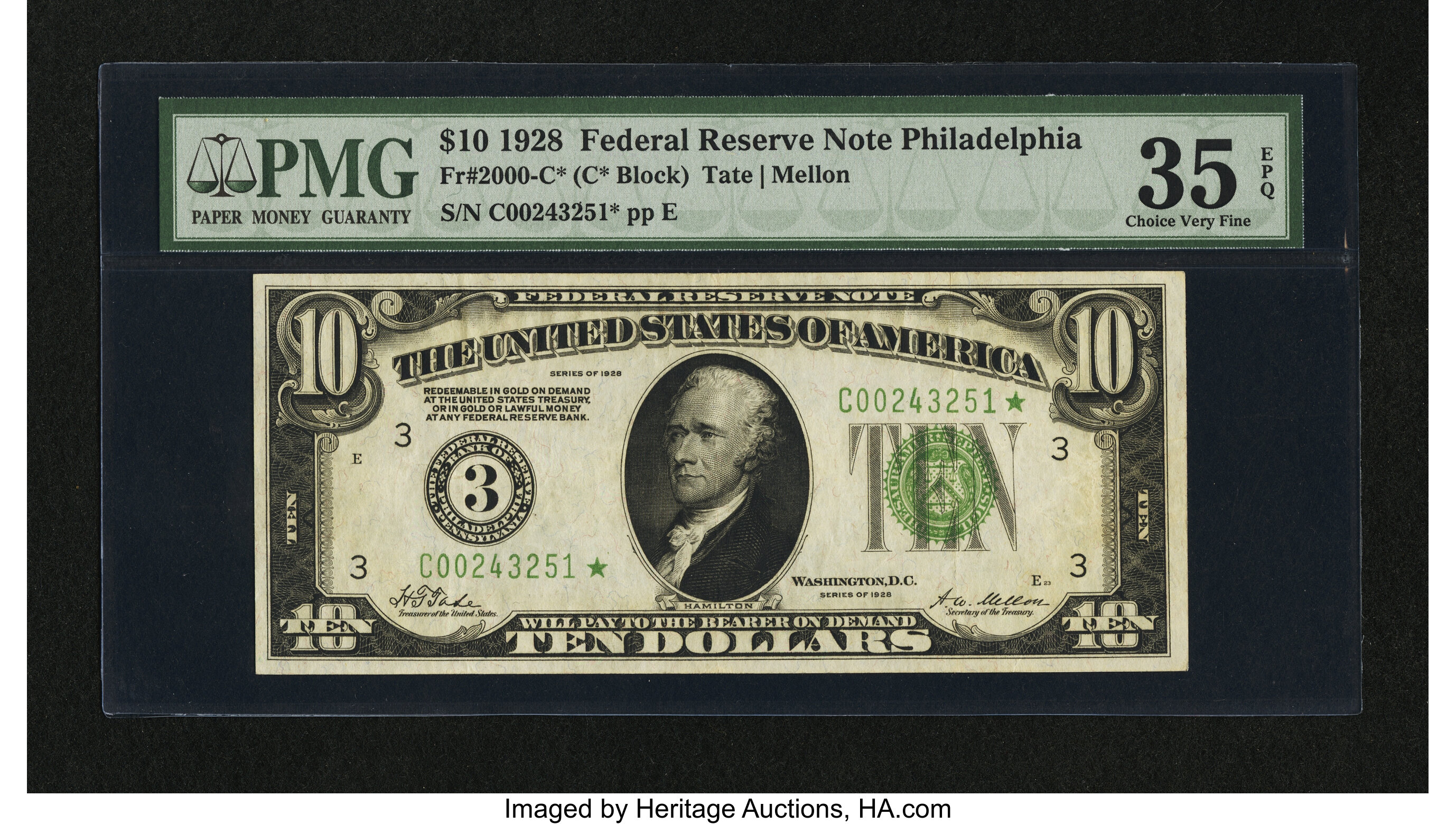 image for: Fr. 2000-C* $10 1928 Federal Reserve Note. PMG Choice Very Fine 35 EPQ....