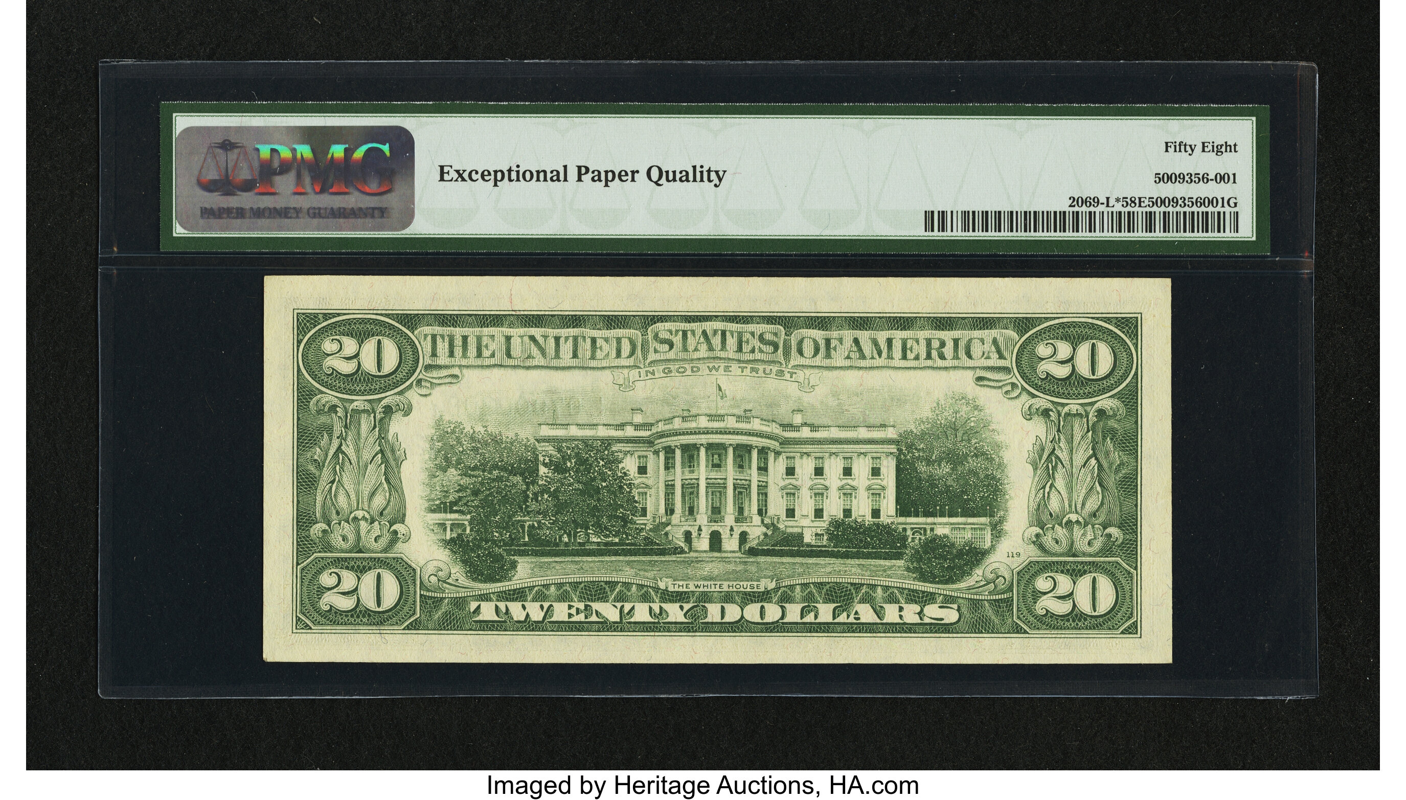 image for: Fr. 2069-L* $20 1969B Federal Reserve Note. PMG Choice About Unc 58 EPQ....