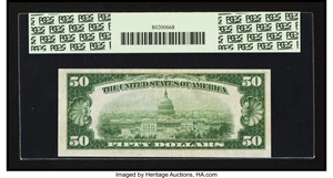 image for: Fr. 2100-H* $50 1928 Federal Reserve Note. PCGS Apparent Very Fine 30....