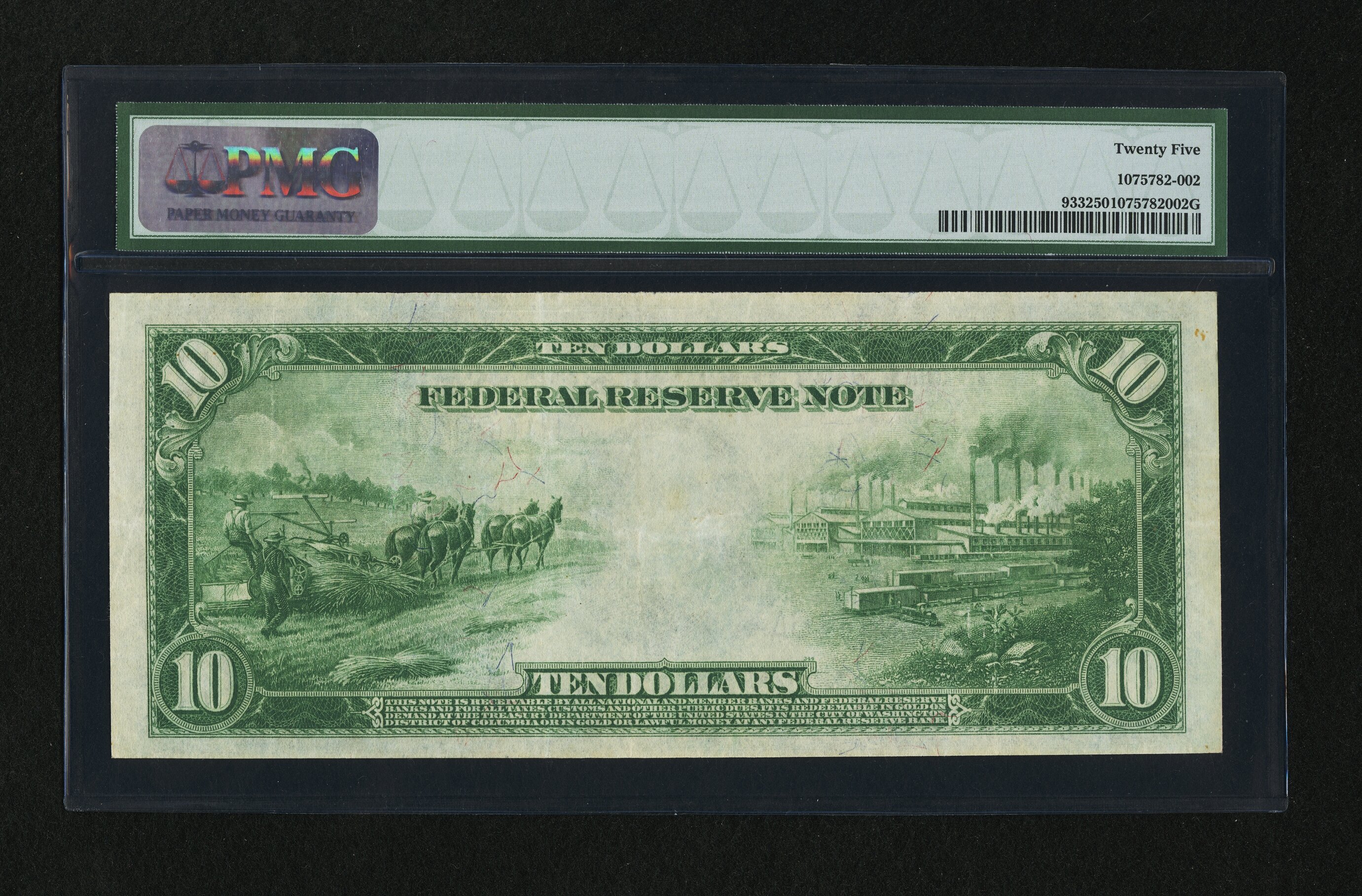 image for: Fr. 933 $10 1914 Federal Reserve Note PMG Very Fine 25....
