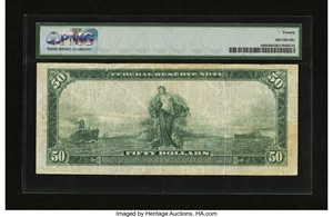 image for: Fr. 1060 $50 1914 Federal Reserve Note PMG Very Fine 20....
